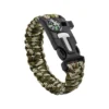 Parcordarmband 5-i-1 camouflage – kompass, tändstål, visselpipa, survival