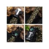Parcordarmband 5-i-1 camouflage – kompass, tändstål, visselpipa, survival