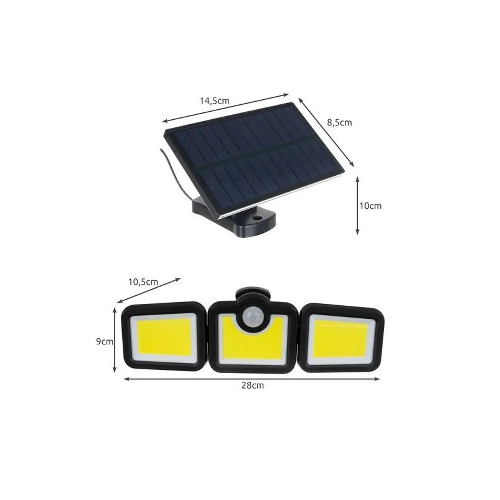 Solcellsdriven spotlight med rörelse- och skymningssensor, extra solpanel - bilde 7