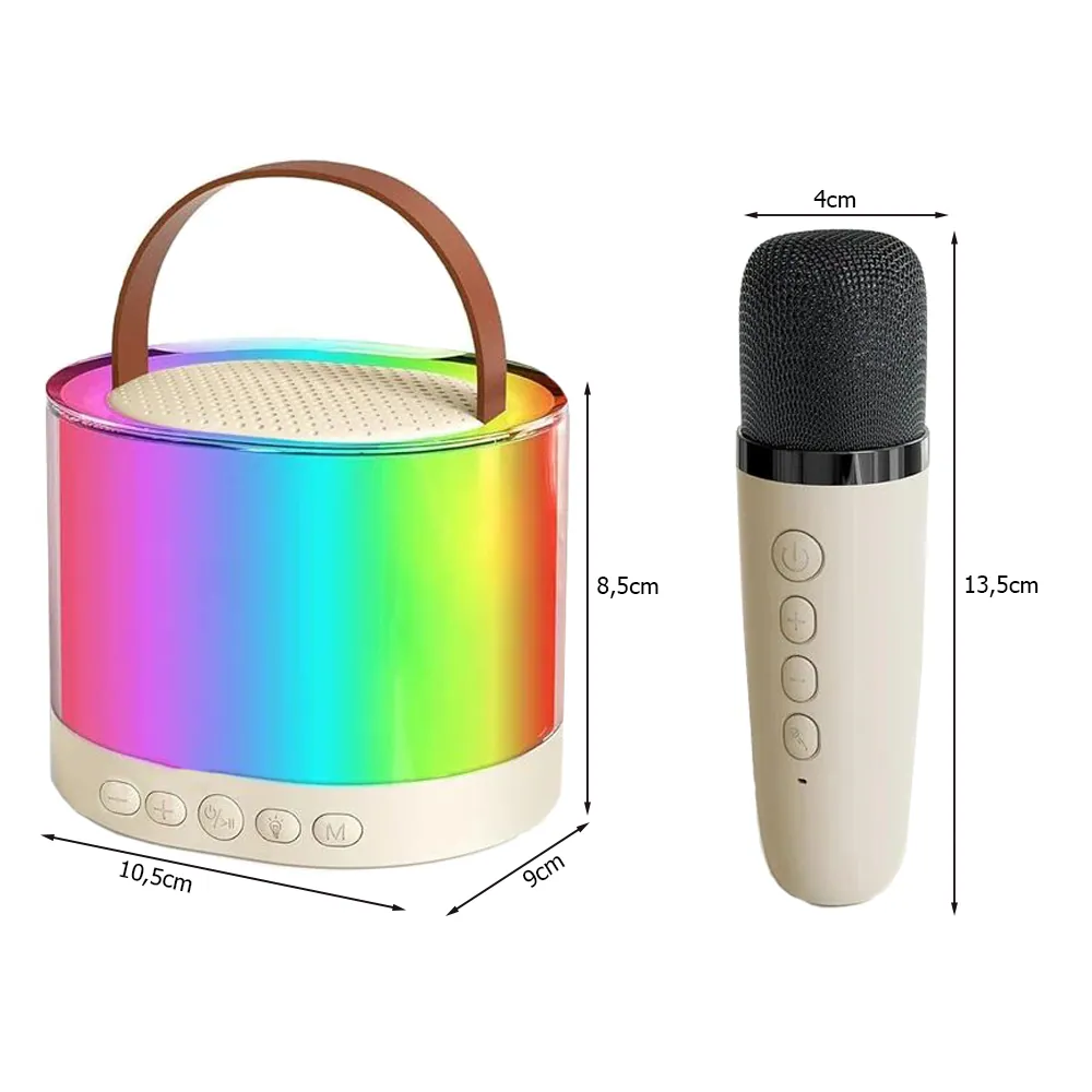 Trådlöst karaoke set med bluetooth högtalare och rgb-belysning - bild 6