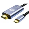 Usb-c till hdmi-kabel 4k uhd 60hz – 1,8 m adapterkabel för tv, skärm & projektor