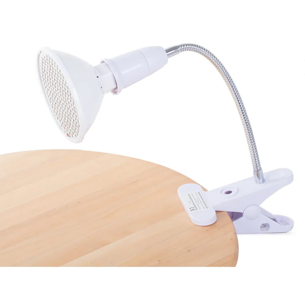 Växtlampa led 200 dioder 20w – grow light med klämma & flexibel arm e27 vit - bild 2