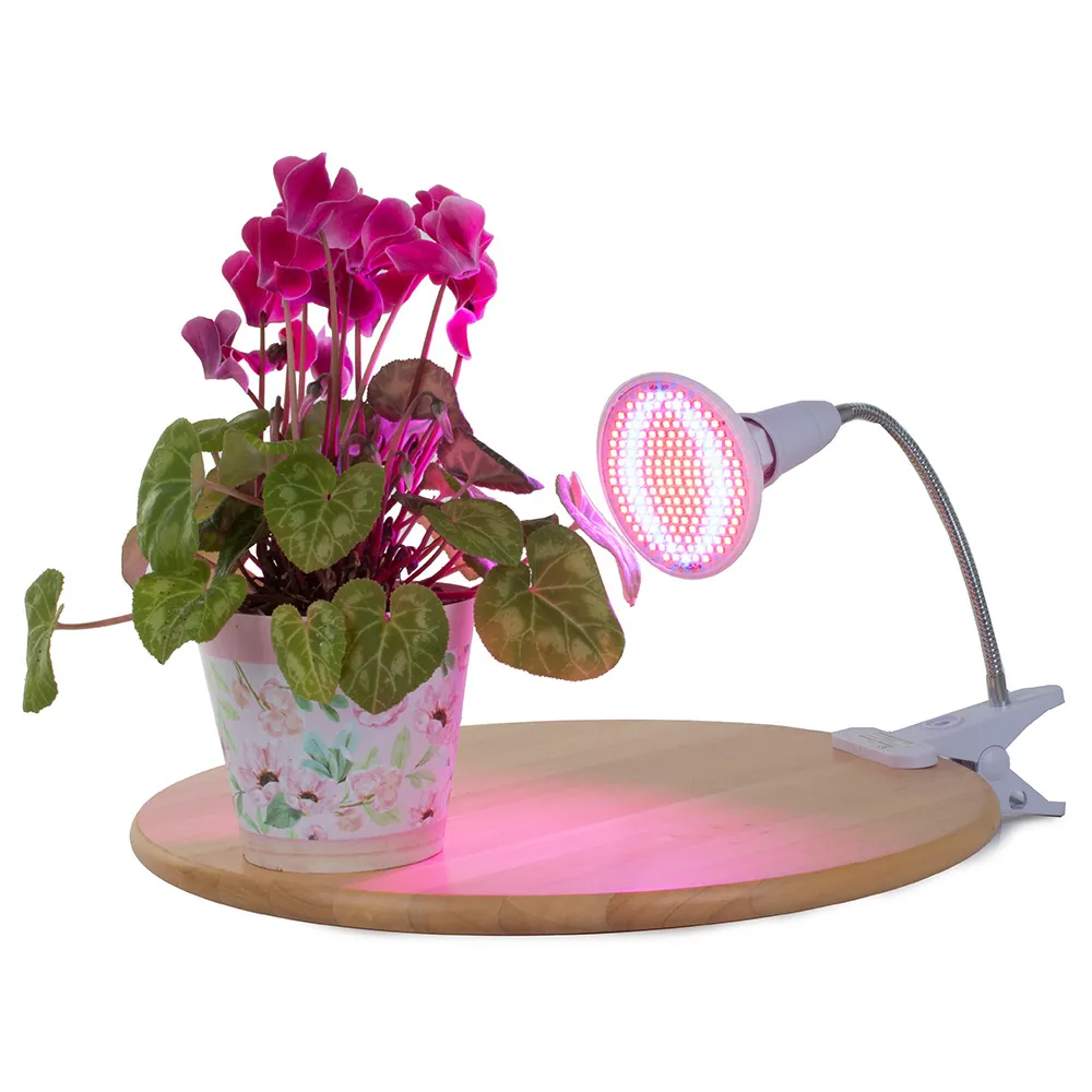 Växtlampa led 200 dioder 20w – grow light med klämma & flexibel arm e27 vit - bild 6